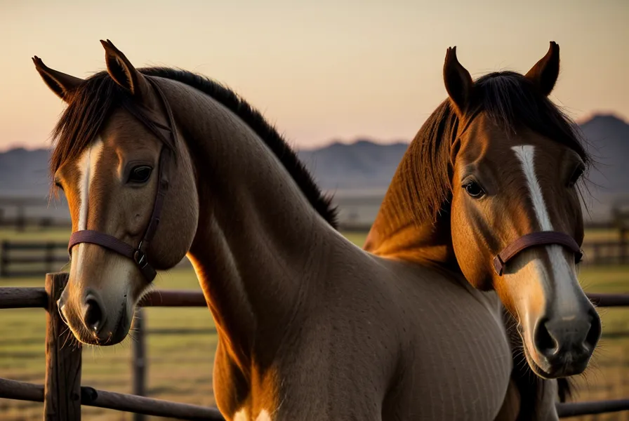 Hombre de campo observando el comportamiento de su caballo como señal de salud animal
