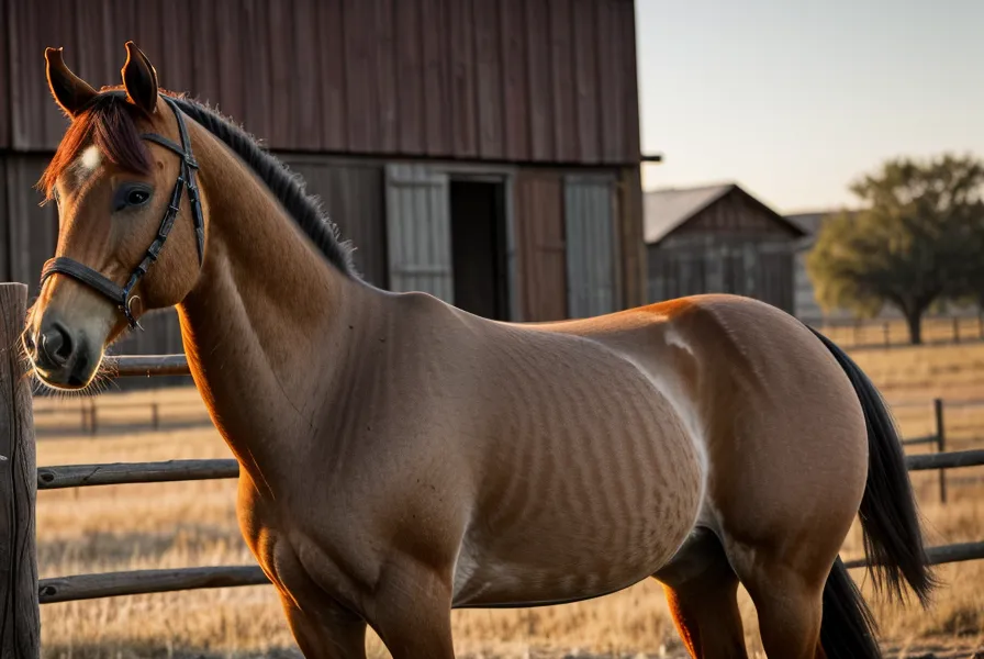 Caballo comiendo despacio de una red de alimentación lenta para reducir la ansiedad por comida