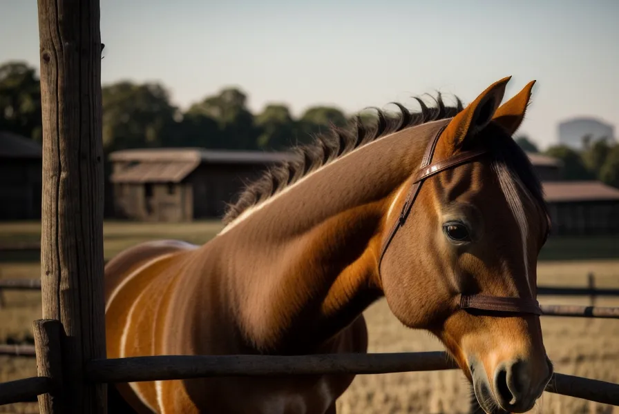 Primer plano del ojo de un caballo alerta, observando el entorno del potrero en Las Caleras, Córdoba