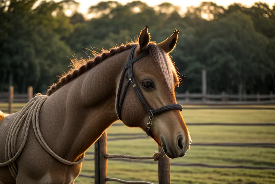 Revisión de cerca de la cara de un caballo antes de decidir entre bocado y cabezada sin bocado