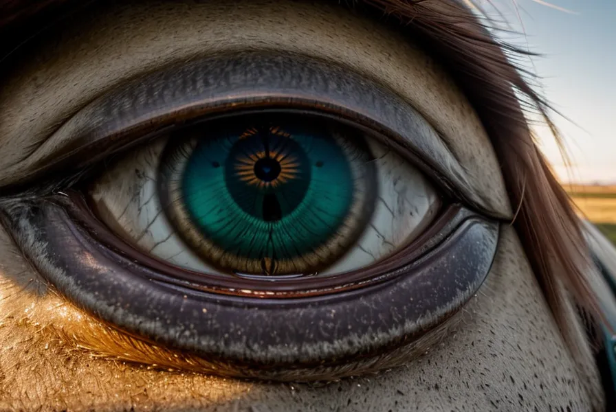 Primer plano del ojo de un caballo mostrando su amplio campo visual