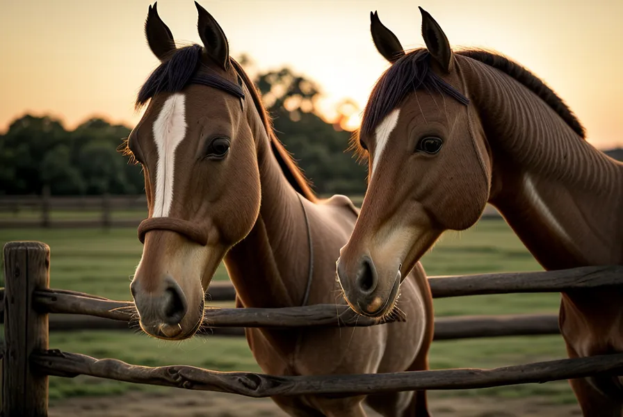 Caballo bajando el cuello en señal de relajación y aceptación en el campo.